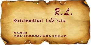 Reichenthal Lúcia névjegykártya